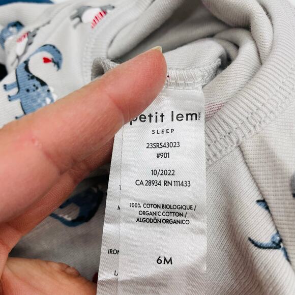 NWT Petit Lem 6M Organic Dino Hearts Sleeper - Picture 5 of 5